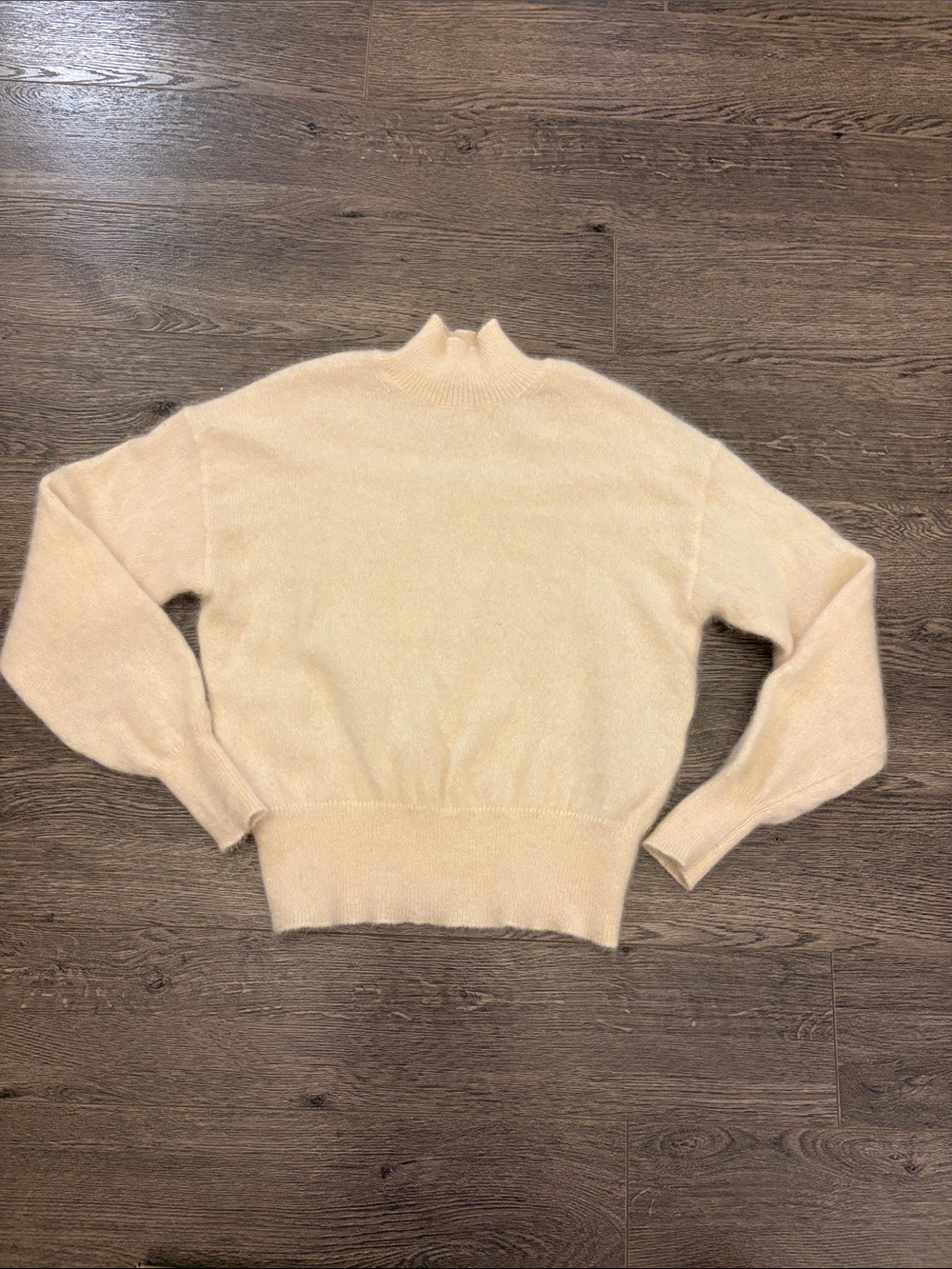 Wool & cashmere Babaton Cream Mock Neck Pullover Sweater